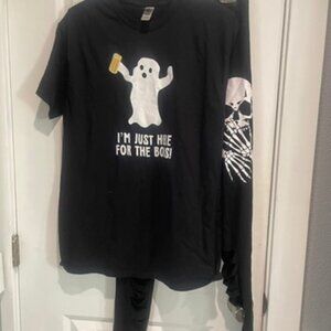 Set-Just Here for the Boos Halloween Shirt Leggings Set shirt size M & leggings